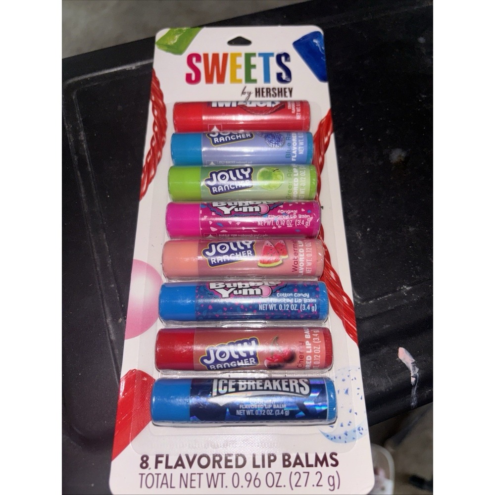 Sweets by Hershey 8 Lip Balms Twizzlers Jolly Rancher Bubble Yum Ice Breakers
